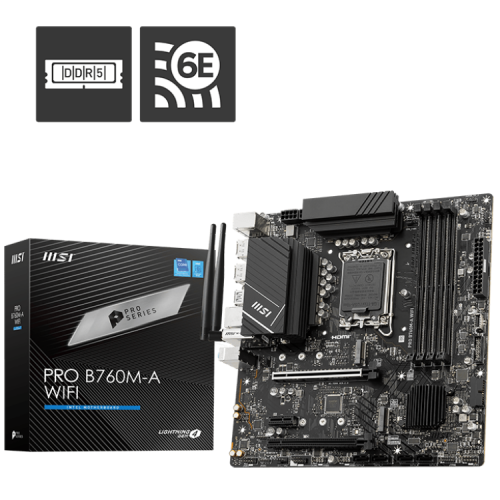 MSI Pro B760M-A Wi-Fi Intel LGA1700 DDR5 Micro Atx Anakart